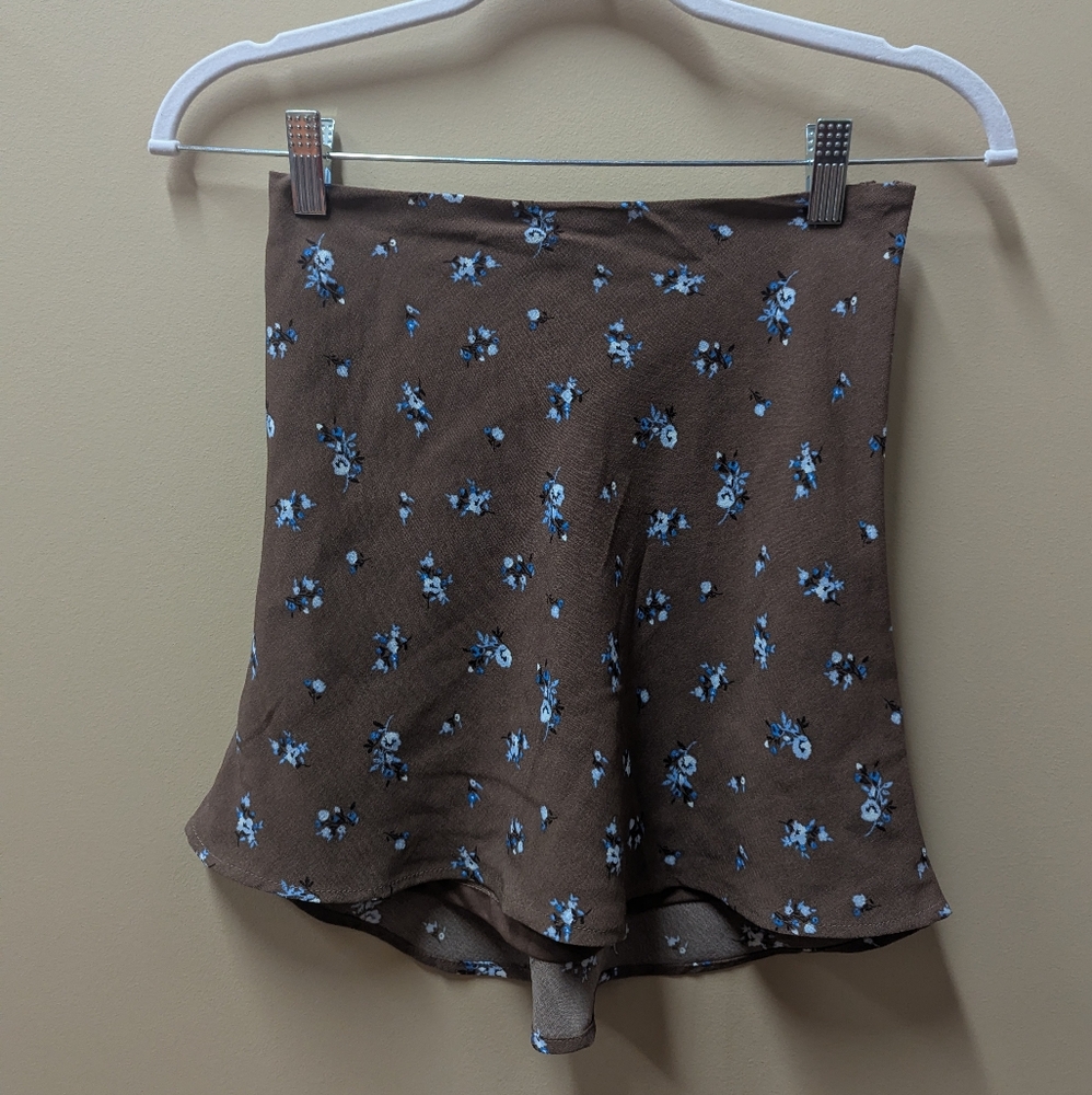 Brown Flower Skirt